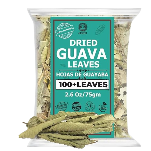 Akshit Dried Guava Leaves ( Hojas De Guayaba ) - 2.6 oz | Pure Guava Leaf for Tea | Feuilles de goyave | Caffeine free, Non GMO, Gluten-free, bio Akshit Akshit