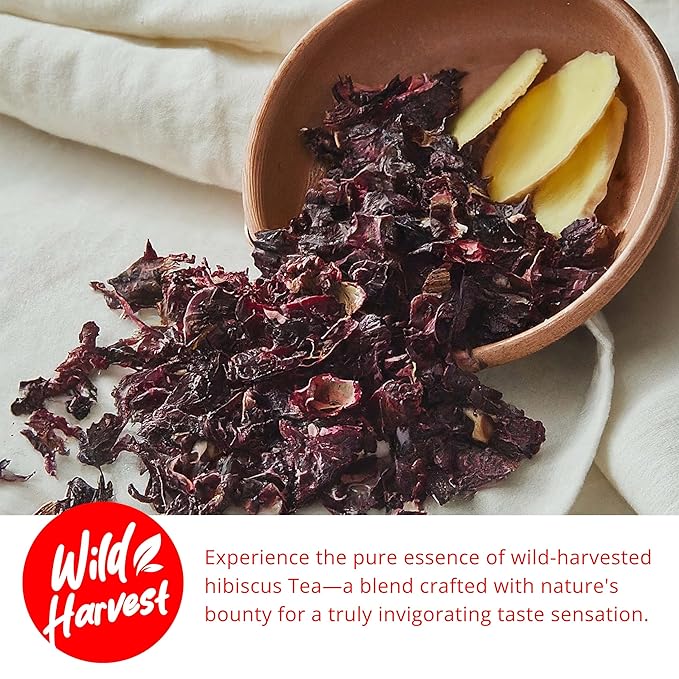 Akshit 50 Hibiscus Ginger Tea Bags – Natural Hibiscus Tea - Stress Relieving & Energy Tea Akshit