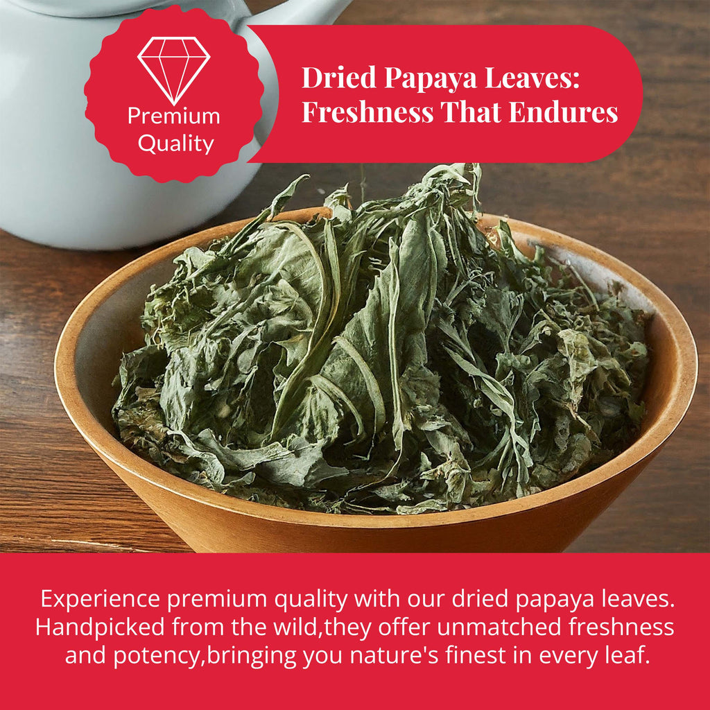 Akshit Papaya Leaves, Hojas de papaya, 2.6oz, Dried Papaya Leaf, Herbal Tea, Non GMO, Caffeine free, Sugar free, Rich In Vitamins. Akshit