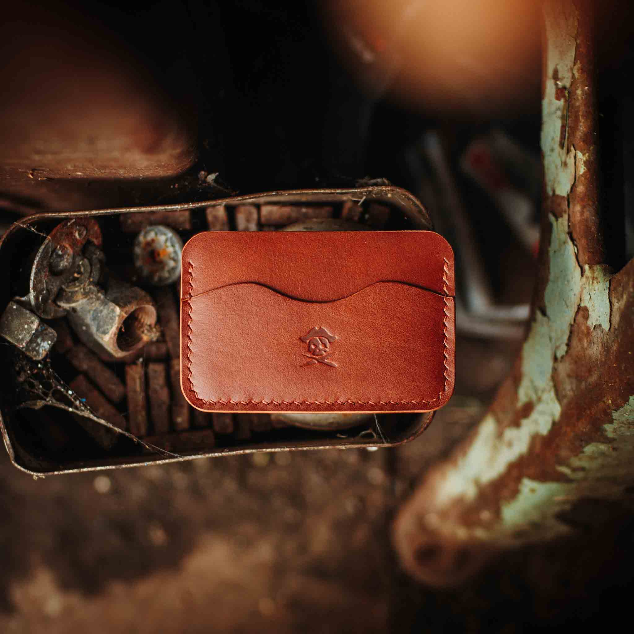 Minimalist Wallet - Drunken Boatswain v2 | Slim Leather | EDC Pirate Goods
