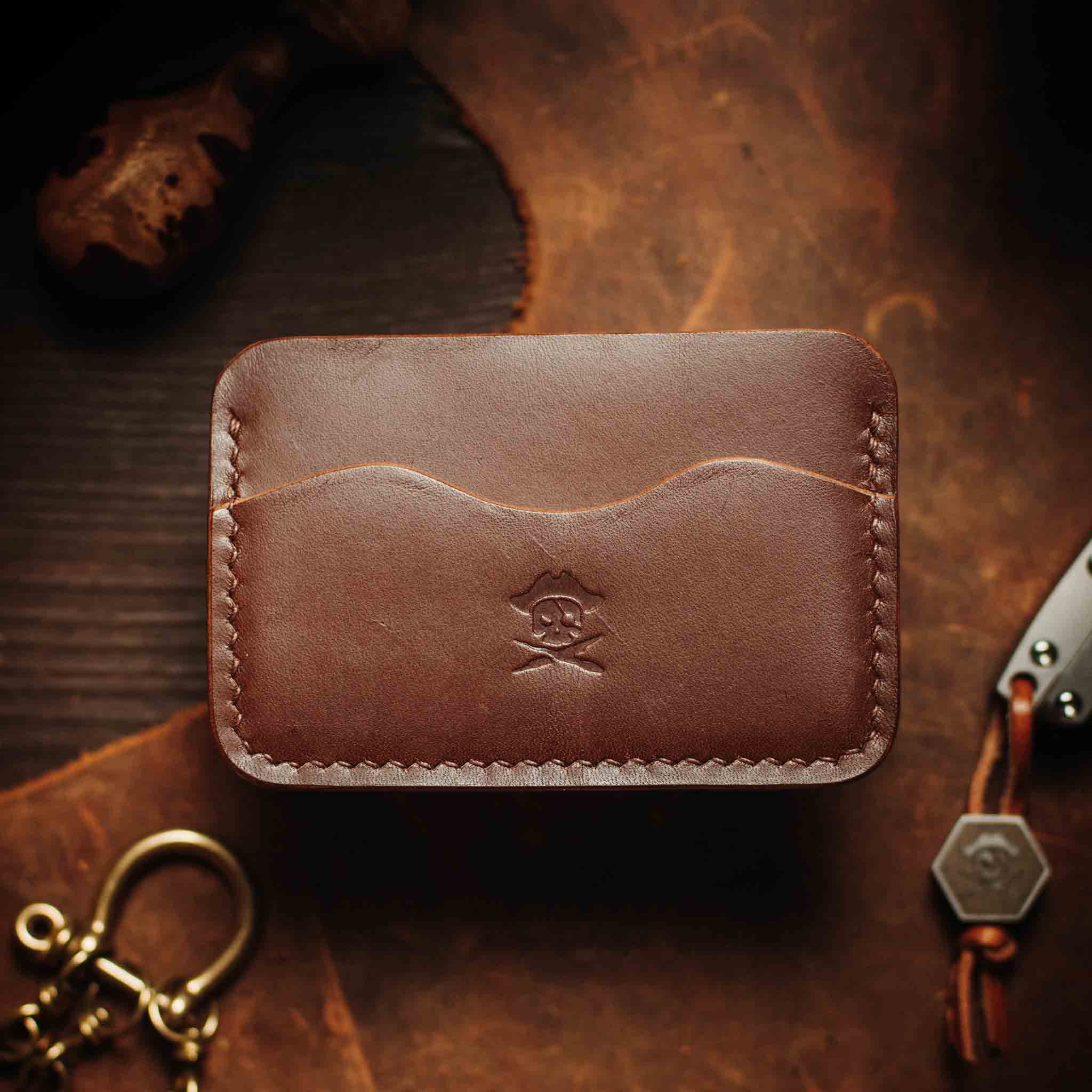 Minimalist Wallet - Drunken Boatswain v2 | Slim Leather | EDC Pirate Goods