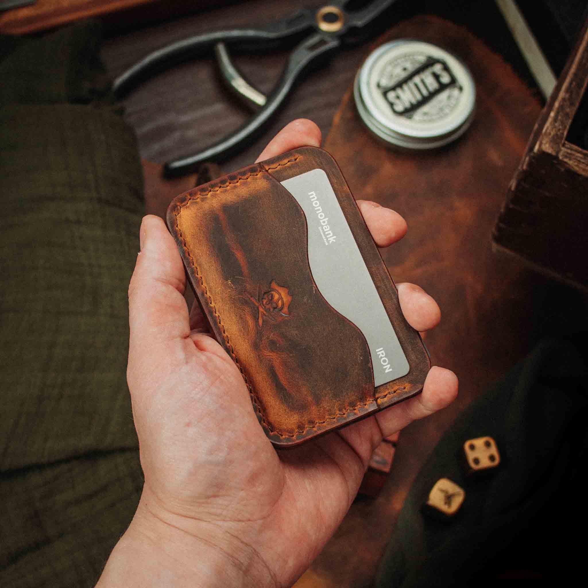 Minimalist Wallet - Drunken Boatswain v2 | Slim Leather | EDC Pirate Goods
