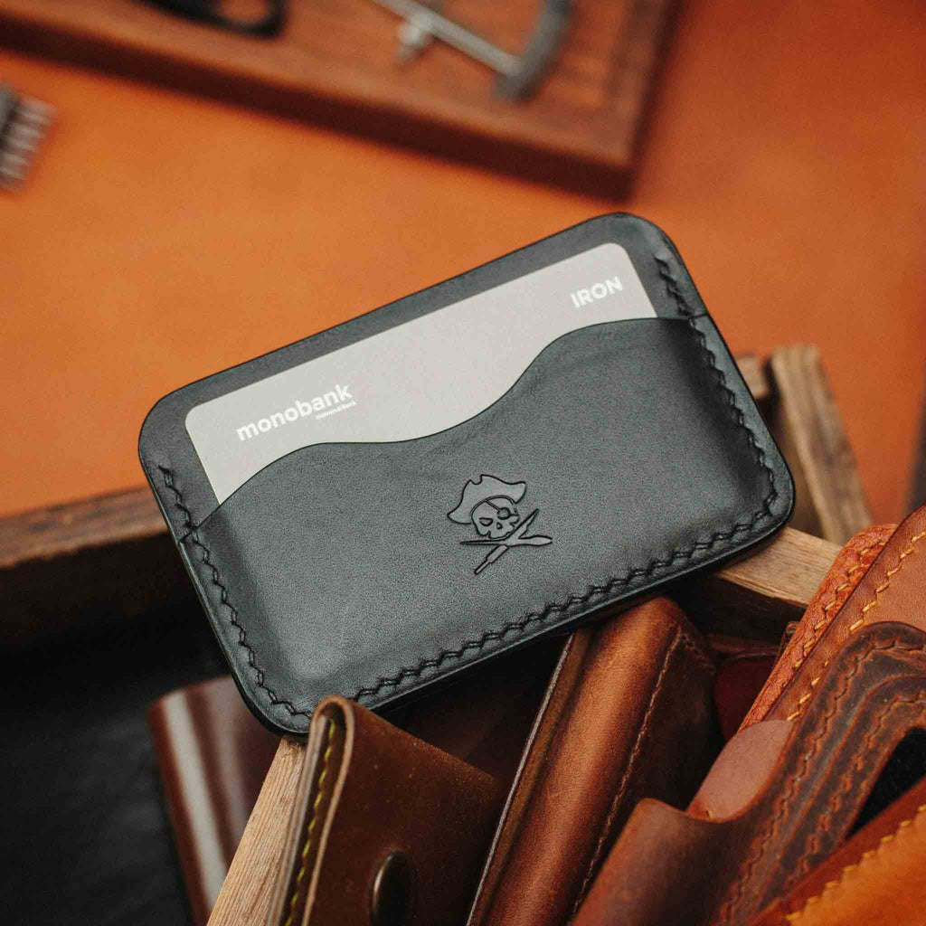 Minimalist Wallet - Drunken Boatswain v2 | Slim Leather | EDC Pirate Goods
