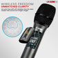 5 Core Wireless Microphones Pair UHF Professional Handheld Microfonos Inalambricos Dual Cordless Mic System for Karaoke Singing Wedding DJ Party Speech Church - WM UHF 02