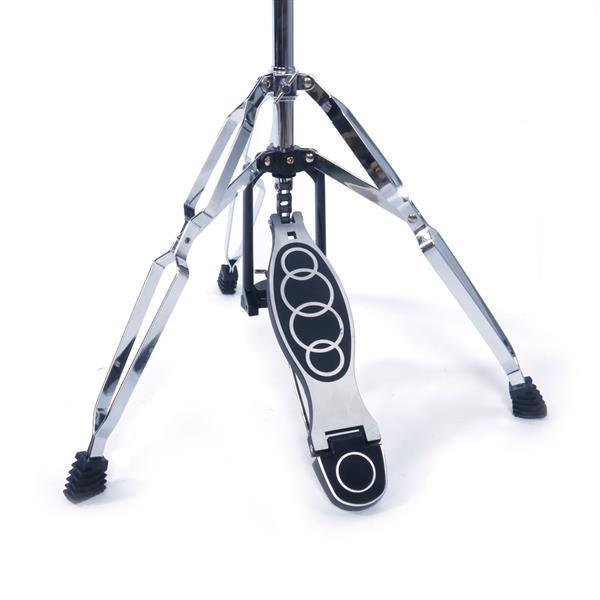 Professional Pedal Control Style Drum High Hat Cymbal Stand with Pedal Silver & Black