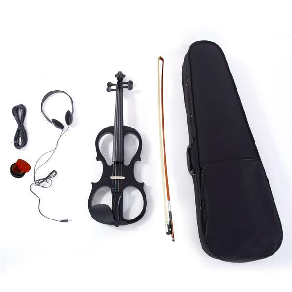 4/4 Electric Silent Violin Case Bow Rosin Headphone Connecting Line V-0