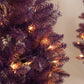 Pre-lit Christmas Artificial Tree 4-Piece Set, Garland, Wreath and Set of 2 Entrance Trees, X-mas with LED Lights, PVC Festival Celebration Set, Purple