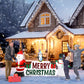 9.8 FT Lighted Christmas Inflatable Decoration, Inflatable Santa Claus and Snowman Holding Merry Christmas Sign, Funny Blow Up Yard Decorations with Built-in LED Lights for Holiday Party Front Yard