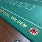 INO Design 96" Premium 10 Player Oval Brown & Green Speed Cloth Texas Holdem Casino Poker Table with Dimmable LED