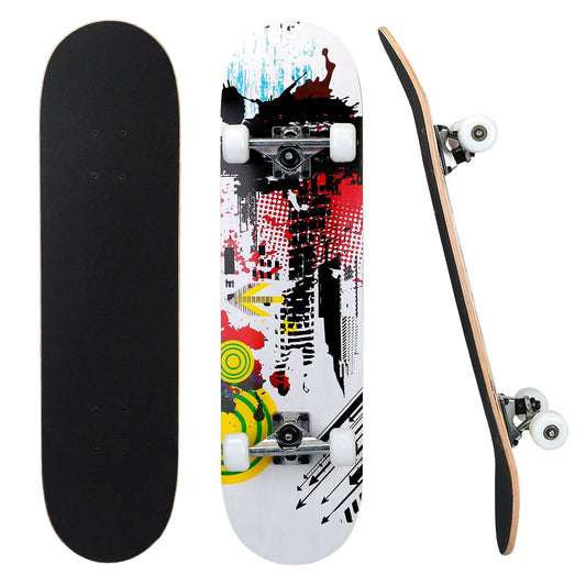 31x8in Skateboards Complete Standard Skate Boards For Girls Boys Beginner 9 Layers Maple Concave Skateboard For Kids Youth Teens