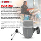 5 Core Drum Mic High Sensitivity Snare Tom Instrument Microphone with Dynamic Moving Coil Uni-Directional Pick Up Pattern Swivel Mount Durable Steel Mesh Grille -Tom MIC