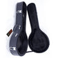 Glarry Hardshell A-Style Microgroove Pattern Leather Wood Mandolin Case Black