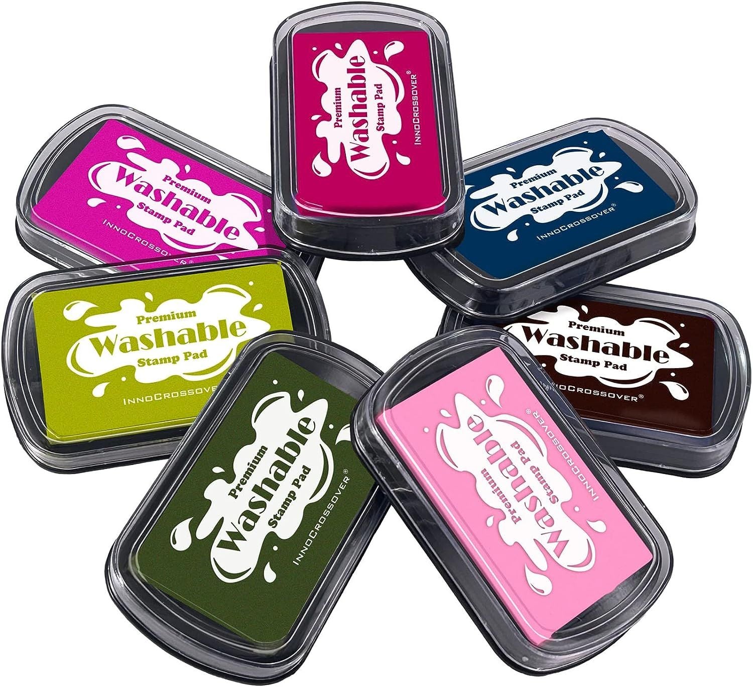 7 Washable Ink Pads for Rubber Stamps