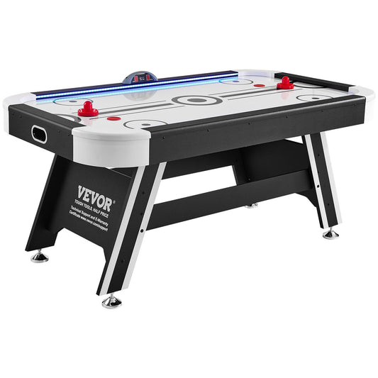 VEVOR Air-Powered Hockey Table, 72" Indoor Hockey Table for Kids and Adults, LED Sports Hockey Game with 2 Pucks, 2 Pushers, and Electronic Score System