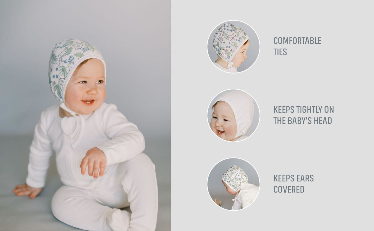 Bamboo and Cotton Double Sided Baby Beanie for Newborns Hospital Hat Reversible Breathable All Seasons Bonnet 0-3 Months