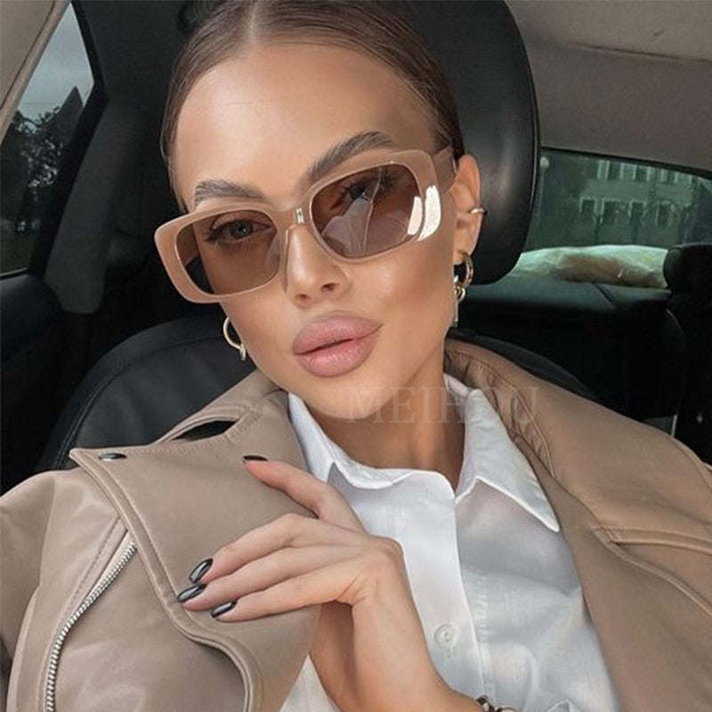 Women Square Sunglasses Luxury Designer Big Frame Sunglasses Female Vintage Shades Glasses Retro