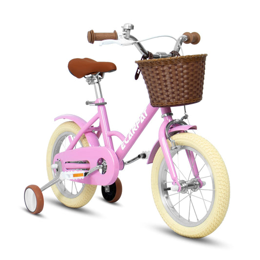 A14116 Ecarpat Kids'Bike Girls Bike 14 Inch Wheels,1-Speed Child Bicycles For 2-4 Years,With Removable Training Wheels Baby Toys,Front V Brake,Rear Holding Brake