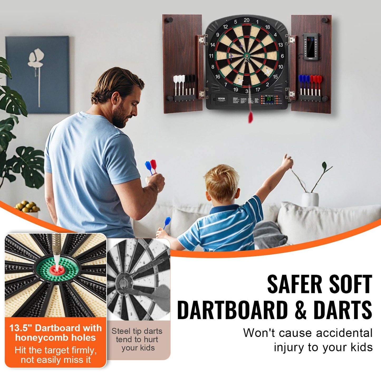 VEVOR Dartboard and Cabinet Set Complete with All Accessories Easy Assembly