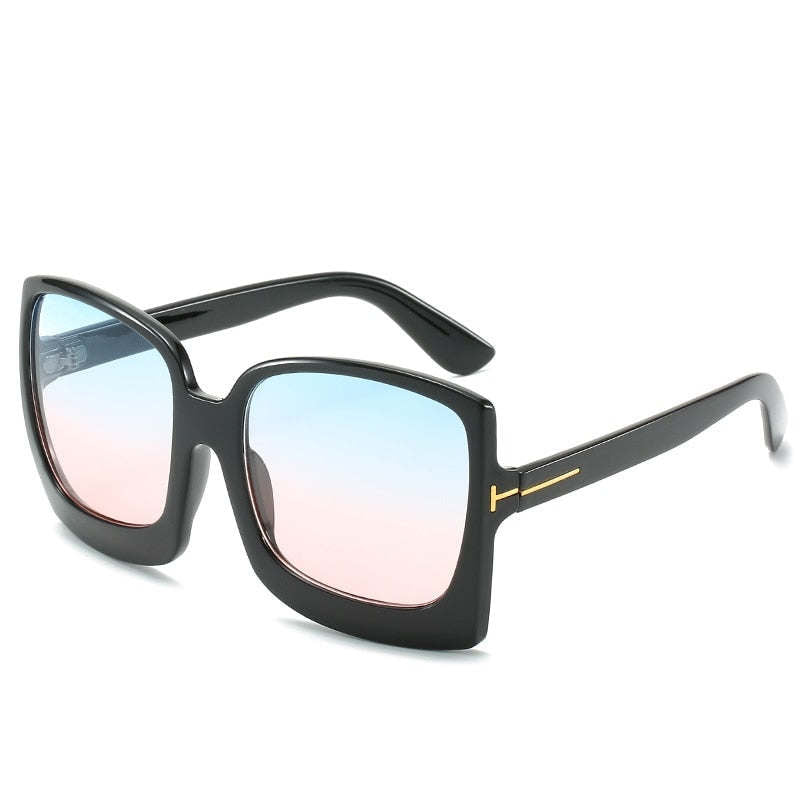 Oversized Women Sunglasses Brand Designer Plastic Female Big Frame Gradient Sun Glasses UV400 gafas de sol mujer