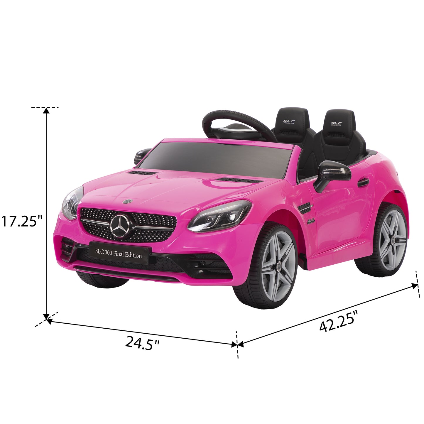 12V Kids SLC300 Ride On Toy Car, Electric Battery Powered Vehicles with LED Lights, Horn, for Children 3-6