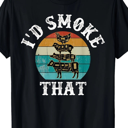 Funny Retro Barbecue Party Smoking Chef Dad Gift - I Will Smoke That T-shirt