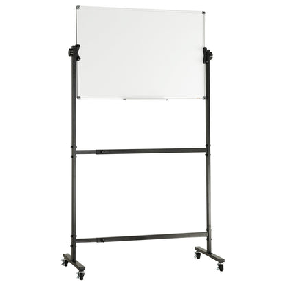 VEVOR Rolling Magnetic Whiteboard, Double-sided Mobile Whiteboard 36x24 Inches, Adjustable Height Dry Erase Board with Wheels, 1 Magnetic Erase & 3 Dry Erase Markers & Movable Tray Office, School