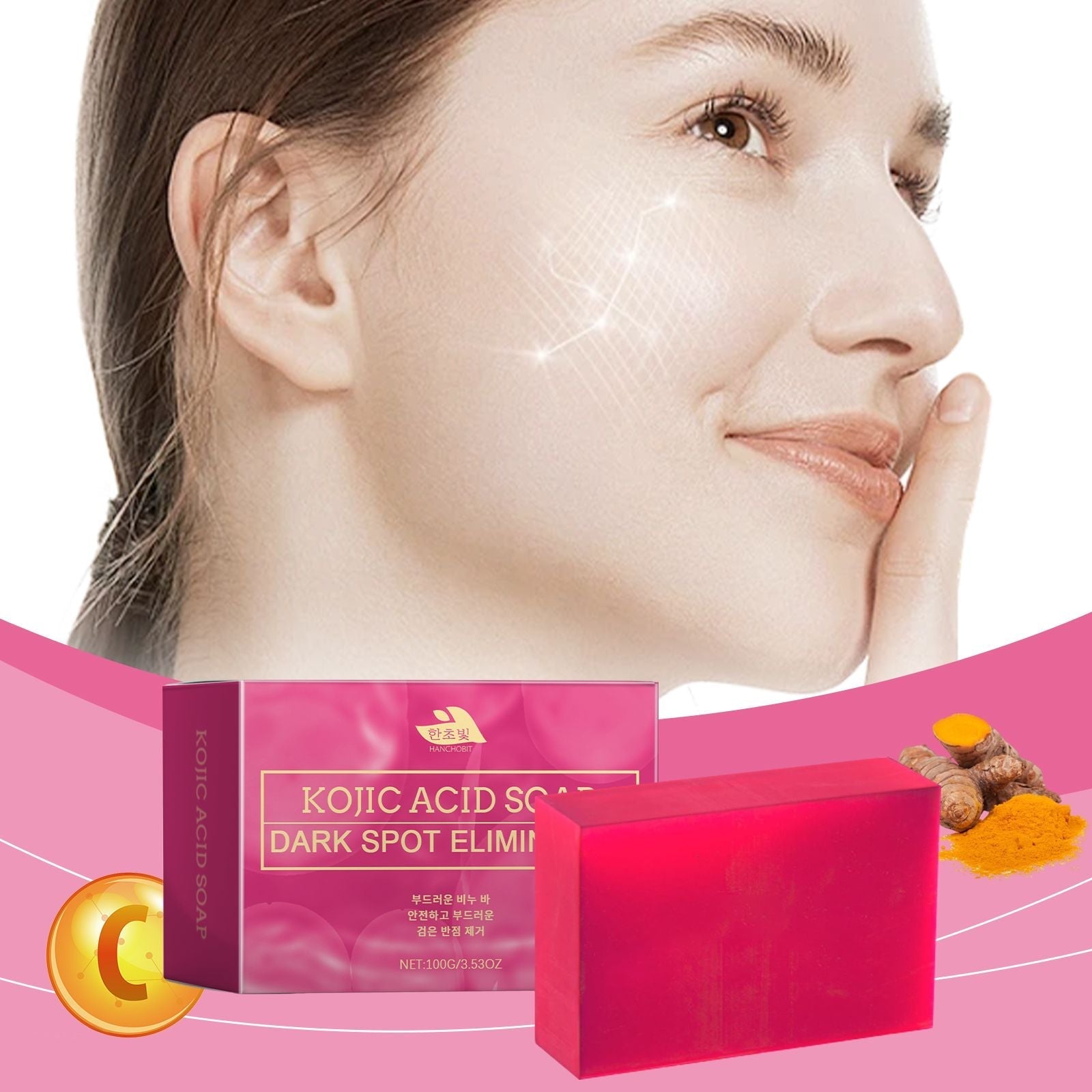 HANCHOBIT Kojic Acid Facial Soap Dilute Cleansing Hydrating Moisturizing Facial Skin Care Soap Core Sports & Fitness
