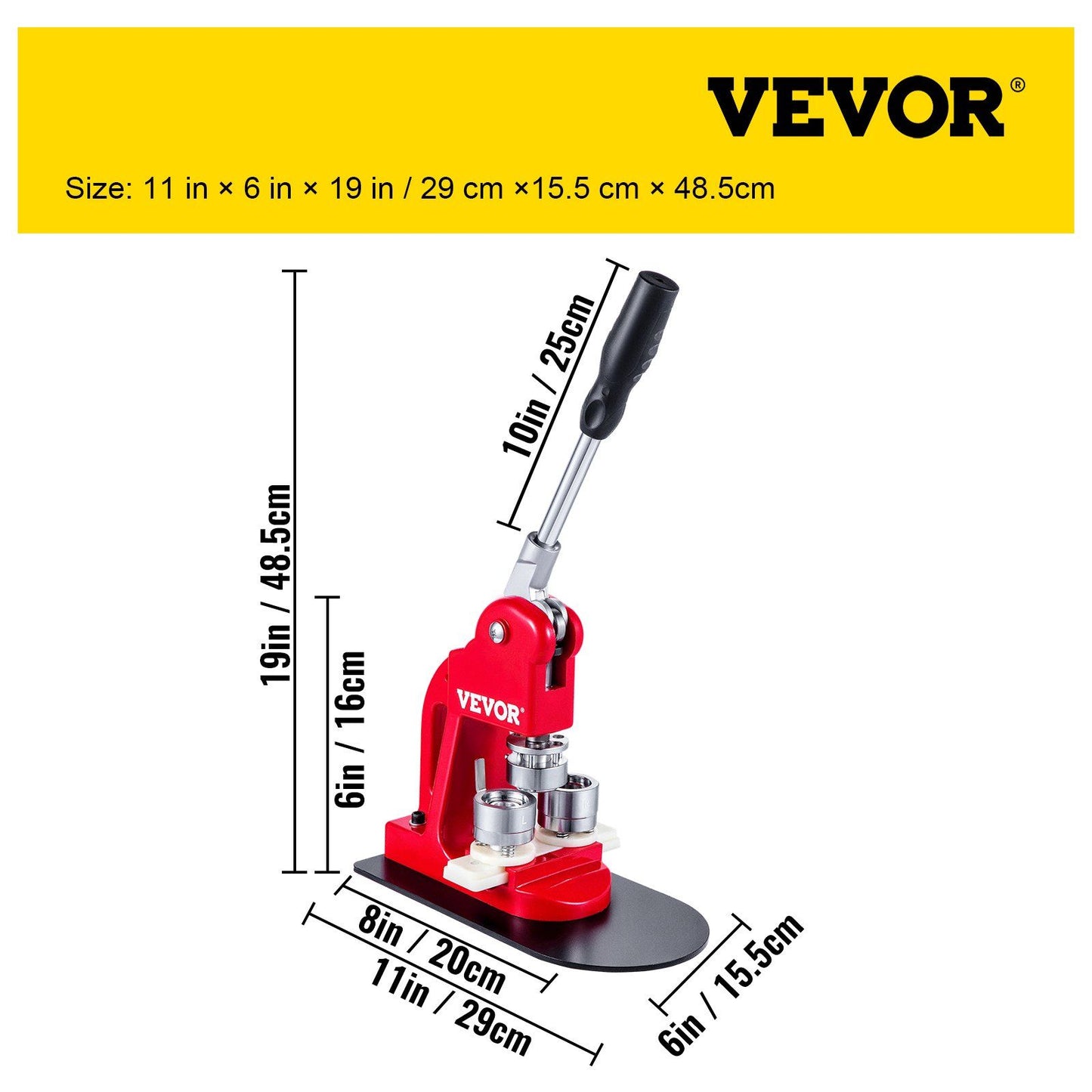 VEVOR Button Maker 1 inch Button Badge Maker 25mm Pins Punch Press Machine 499 pcs Free Button Parts + Circle Cutter (25mm 499pcs) for Halloween