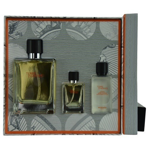 TERRE D'HERMES by Hermes EDT SPRAY 3.3 OZ & AFTERSHAVE LOTION 1.35 OZ & EDT SPRAY 0.42 OZ MINI