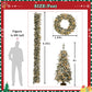 Pre-lit Christmas Artificial Tree 4-Piece Set, Garland, Wreath and Set of 2 Entrance Trees, X-mas with LED Lights, PVC Festival Celebration Set