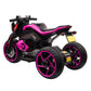 12V Three-wheel Ride On Motorcycle, Kids Electric Motorbike with Horns, LED Lights, Gift for Kids 3-8 Years,Rosy