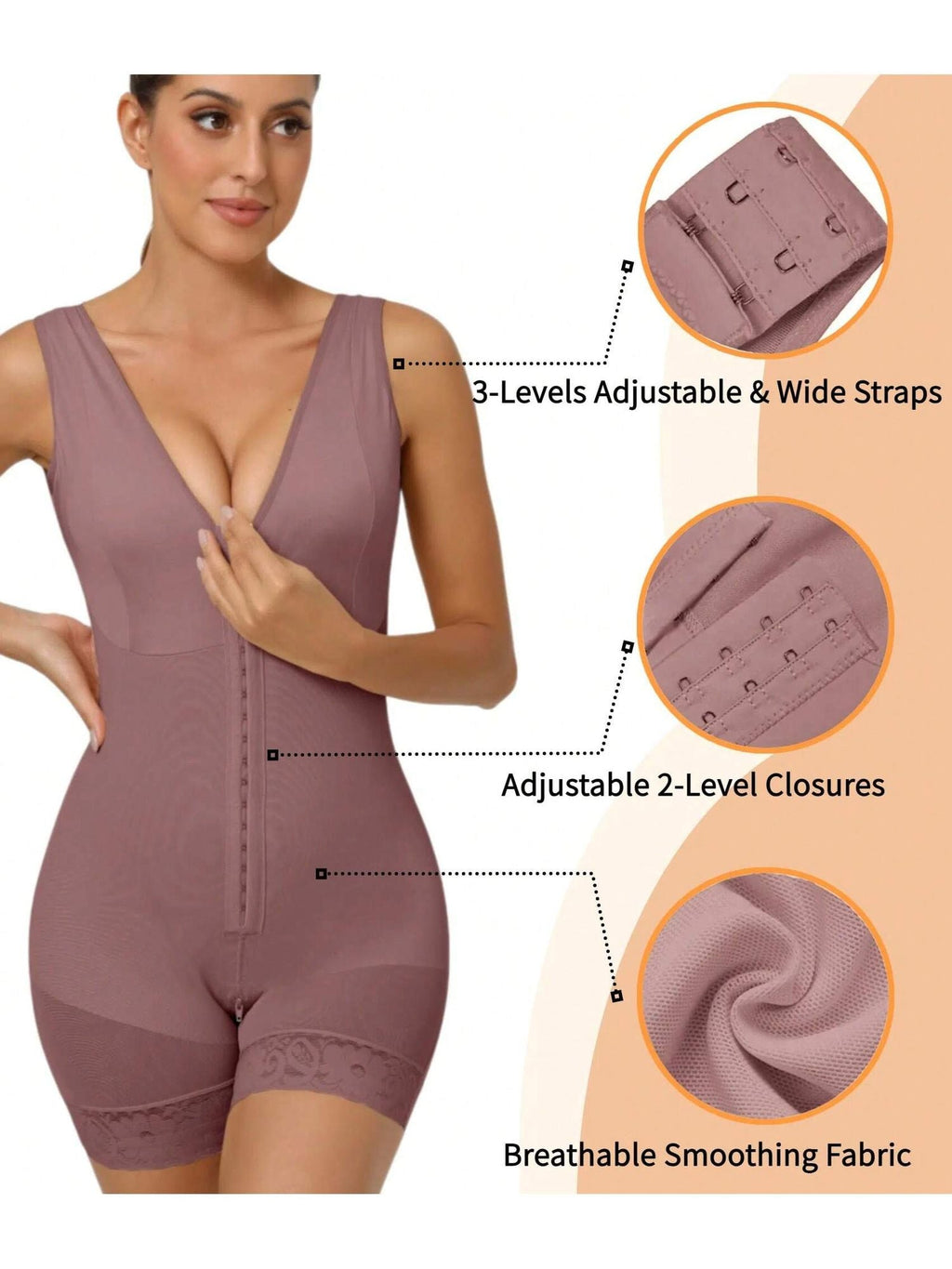 Fasjrixa Fajas Colombianas Full Body Shaper with Zipper Cnasti Strings and Thangs