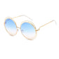 SHAUNA Vintage Oversize Round Sunglasses Women Alloy Around Hollow Frame Brand Designer Fashion Circling Frog Sun Glasses UV400