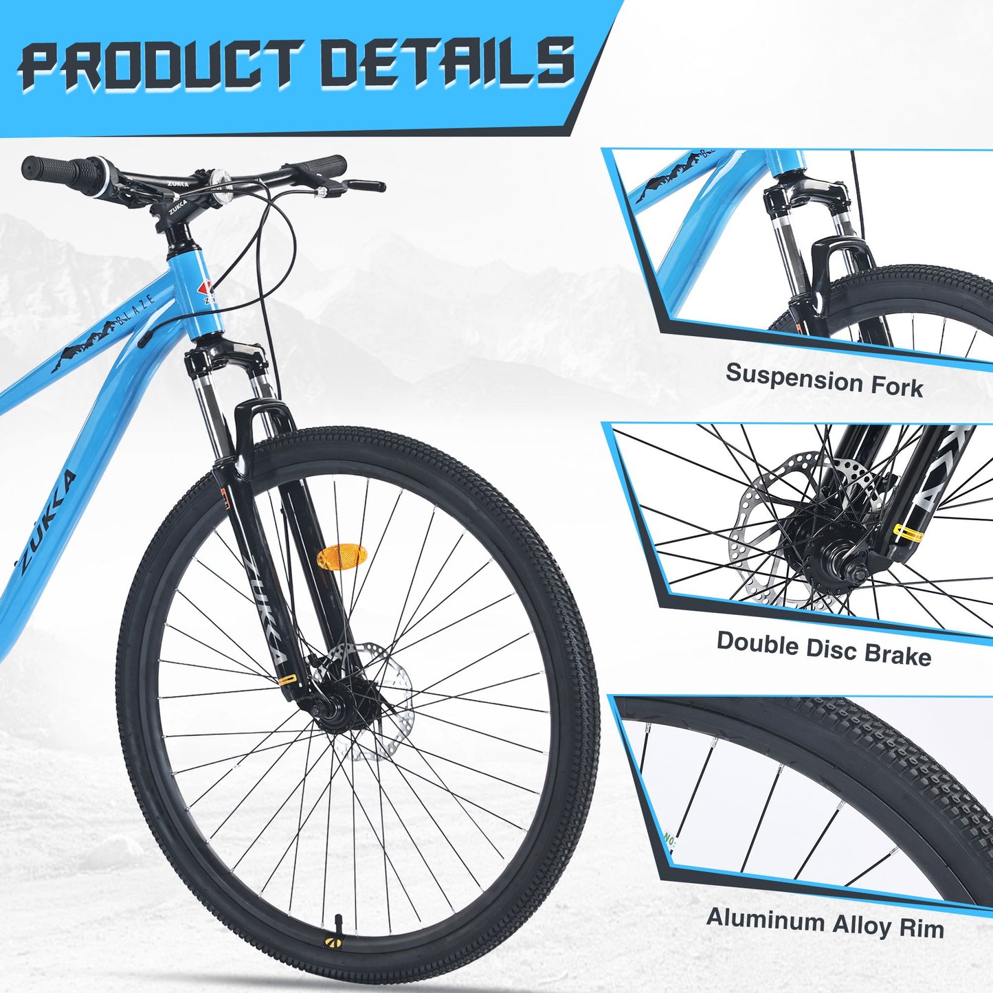 29 Inch Wheels Single Speed Mountain Bike, for Men Women Boys and Girls, Front Suspension, Steel Frame