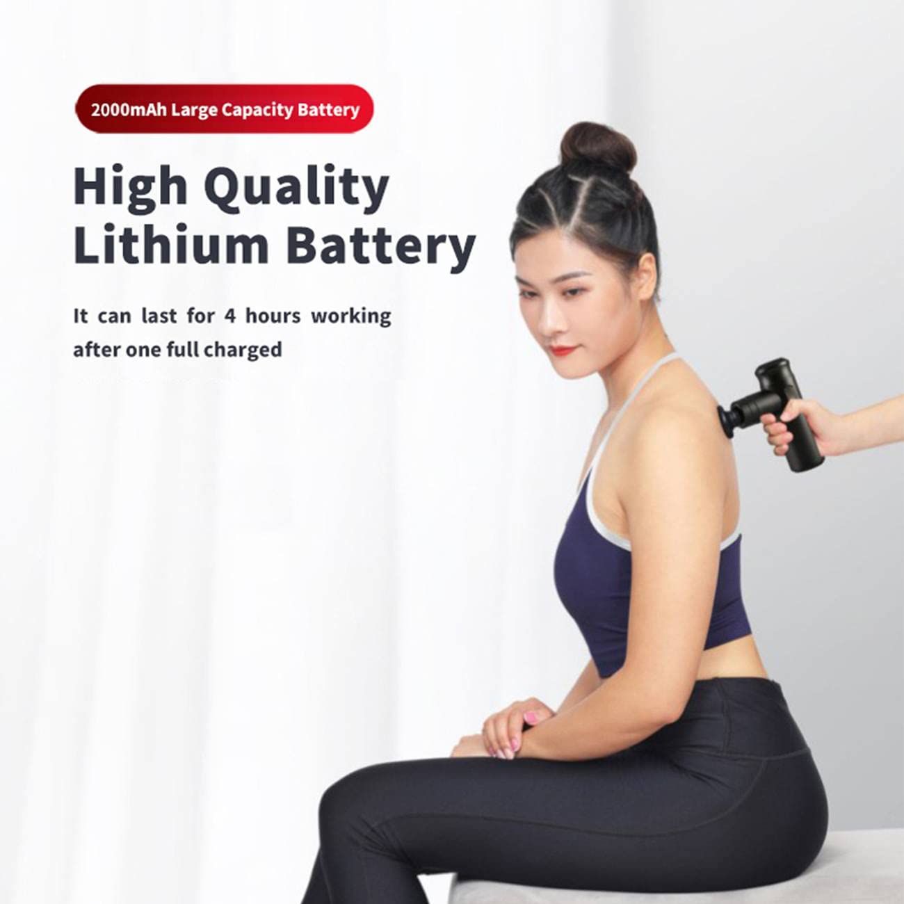 Workout Relaxation, Black Muscle Massage, Portable Body Pain Relief, Percussive Gun Deep Tissue with 4 Adjustable Speeds and 4 Heads, Muscle Massager for Office Gym Home Core Sports & Fitness