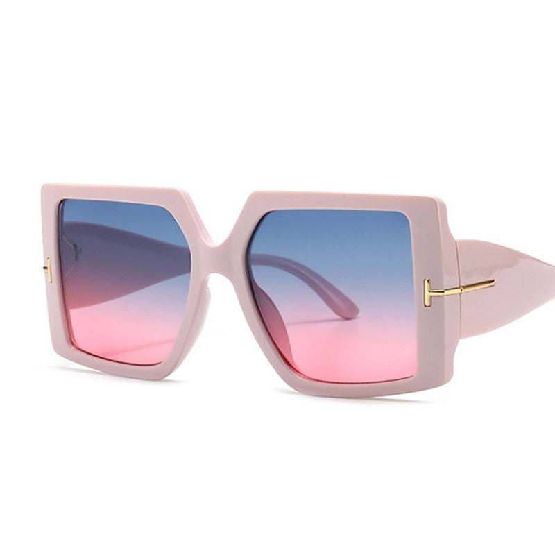 Luxury Square Sunglasses Women Men Retro Brand Designer Plastic Frame Oversized Sun Glasses Female Grandient Shades Oculos