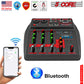 5 Core Audio Mixer Dj Mixer 4 Channel Sound Board w Built-in Effects & Usb Interface Bluetooth Karaoke Podcast Music Mixer MX 4CH