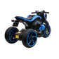 12V Three-wheel Ride On Motorcycle, Kids Electric Motorbike with Horns, LED Lights, Gift for Kids 3-8 Years,Blue