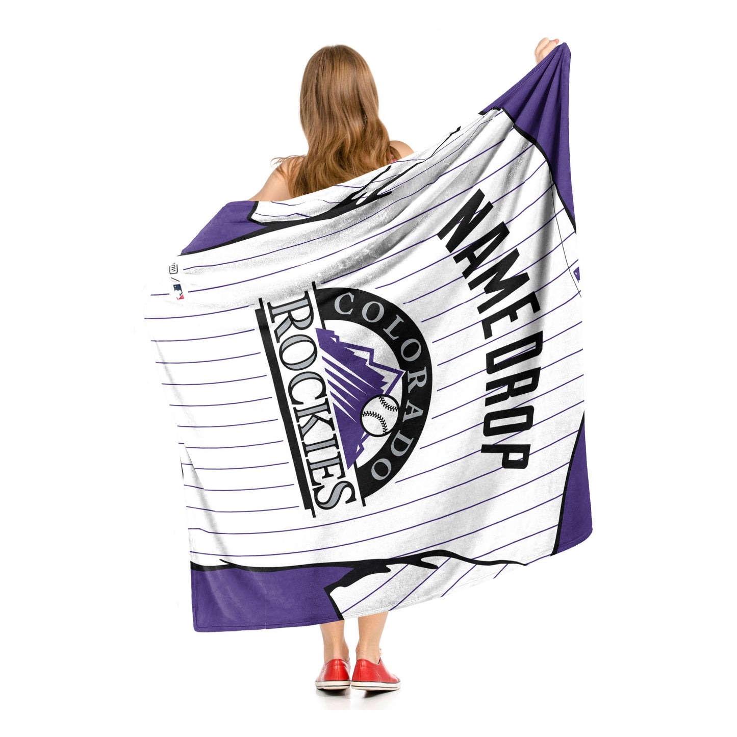 [Personalization Only] OFFICIAL MLB Jersey Personalized Silk Touch Throw Blanket - Rockies