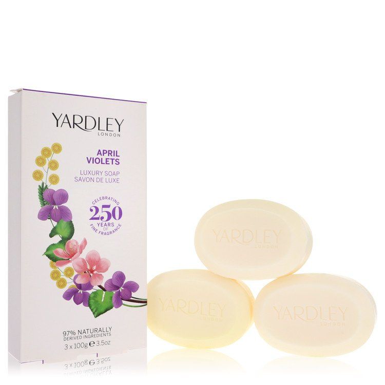 Yardley London April Violets Luxury Soap Trio - 3 x 3.5 oz Bars for Fragrant Skin Care Core Sports & Fitness