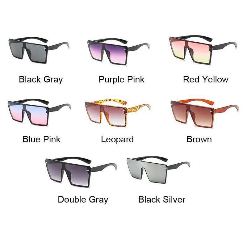 Oversized Square Sunglasses Woman Fashion Brand Big Frame Female Sun Glasses One Piece Outdoor Driver Gradient Oculos De Sol