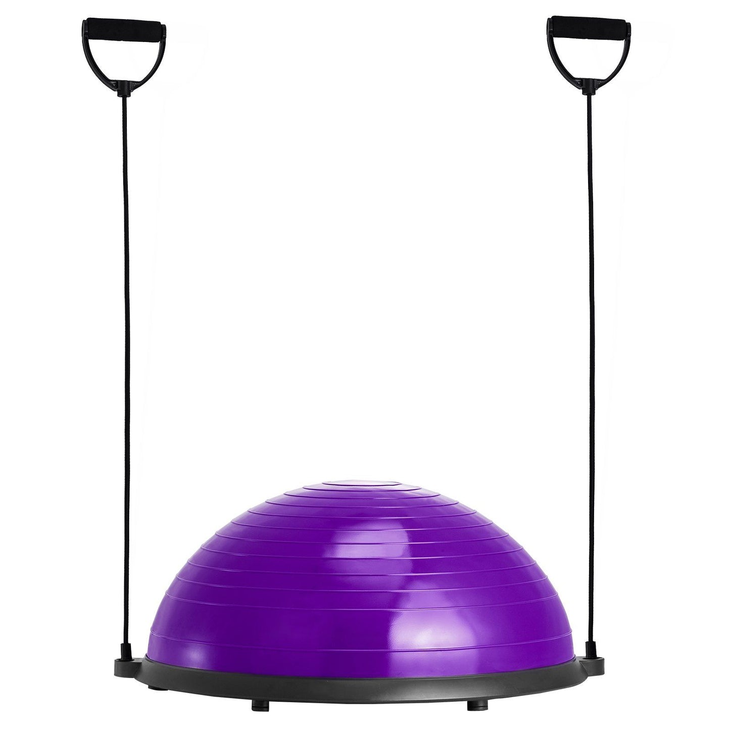 VEVOR Half Exercise Ball Trainer, 23 inch Balance Ball Trainer, 660lbs Stability Ball, Yoga Ball with Resistance Bands & Foot Pump, Strength Fitness Ball for Home Gym, Full Body Workout, Purple