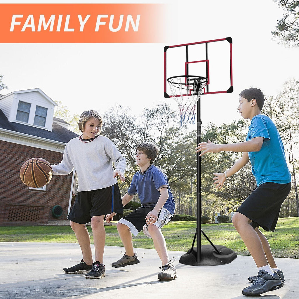 Adjustable Portable Basketball Hoop with 32" Backboard for Indoor & Outdoor Play 7.5ft - 9.2ft Core Sports & Fitness