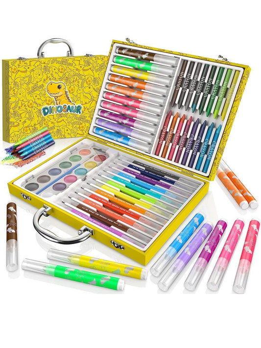 Dinosaur Art Box-Dinosaur art kits are included in this portable, high-quality box. The nice and fun cover attracts kids and inspires them to get their hands dirty. Every child is a little artist!