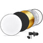 5 In 1 Photography Round Light Reflector Collapsible Multi Disc Light Diffuser w/ Storage Bag Translucent Silver Gold White Black 5 Colors Reflector Disc Holder Clip