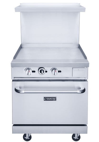 Dukers Commercial 24" Gas Griddle Cooktop and Oven Combination Cabinet in Stainless Steel