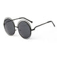 SHAUNA Vintage Oversize Round Sunglasses Women Alloy Around Hollow Frame Brand Designer Fashion Circling Frog Sun Glasses UV400