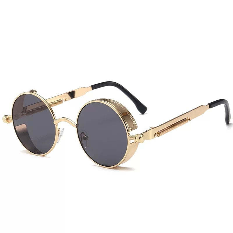 Classic Gothic Steampunk Sunglasses Luxury Brand Designer High Quality Men and Women Retro Round Metal Frame Sunglasses UV400