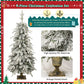 Pre-lit Christmas Artificial Tree 4-Piece Set, Garland, Wreath and Set of 2 Entrance Trees, X-mas with LED Lights, PVC Festival Celebration Set