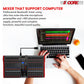 5 Core Audio Mixer DJ Equipment Digital Sound Board Karaoke XLR Mixers Professional 16 Channel Bluetooth USB w Effects for Recording Music Studio PC Podcast Instruments Consola De Sonido - MX 16CH